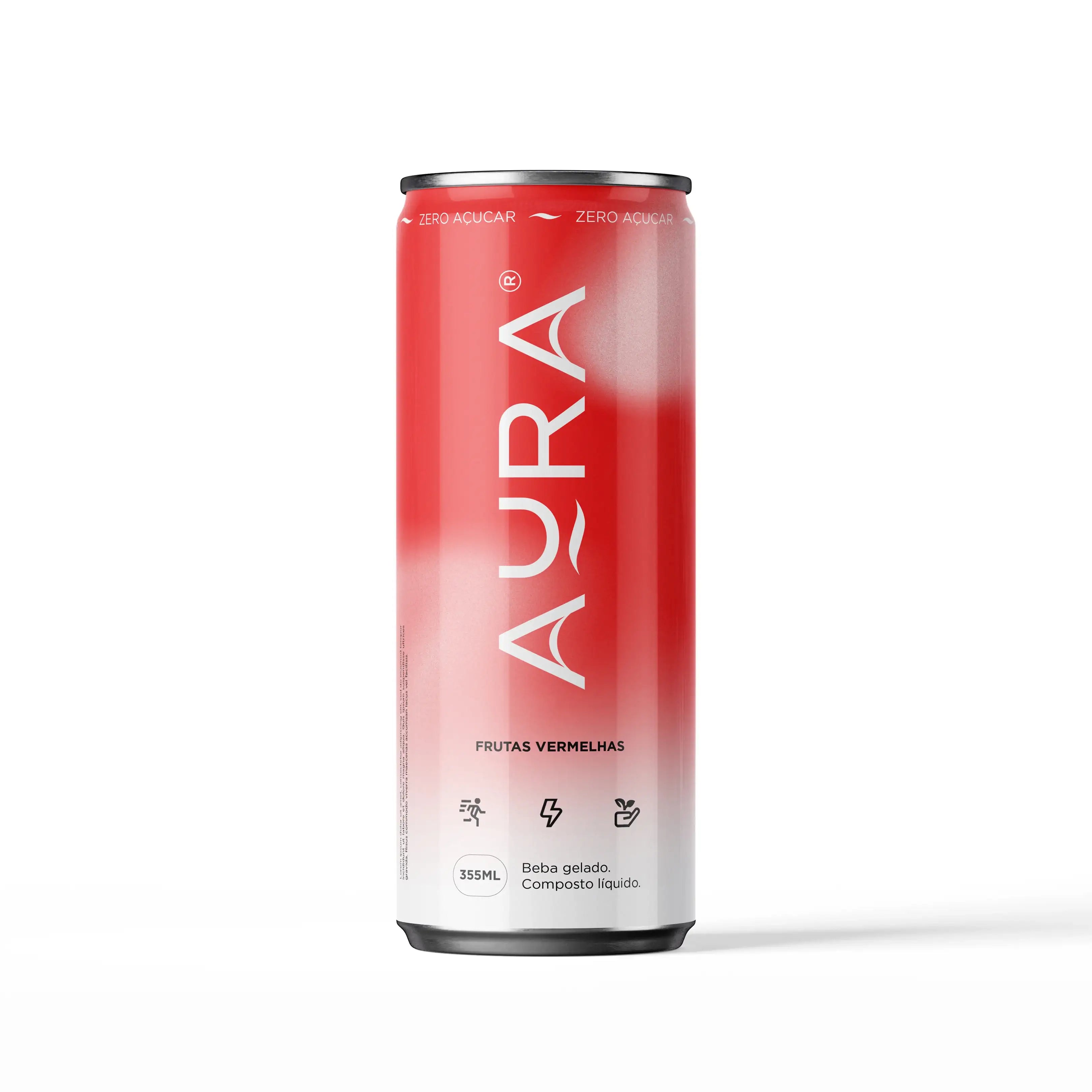 Aura | Energético Natural - Frutas Vermelhas 355ml (6 Latas)